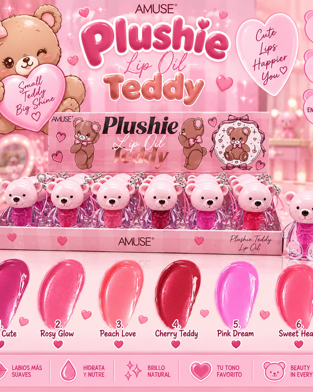 AMUSE | Plushie Teddy Lip Oil Osito con Llavero 🧸