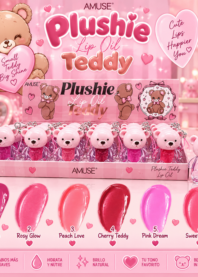 AMUSE | Plushie Teddy Lip Oil Osito con Llavero 🧸