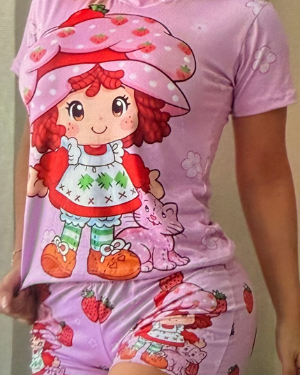 PIJAMA - STRAWBERRY PANTALÓN CORTO 🍓🩷