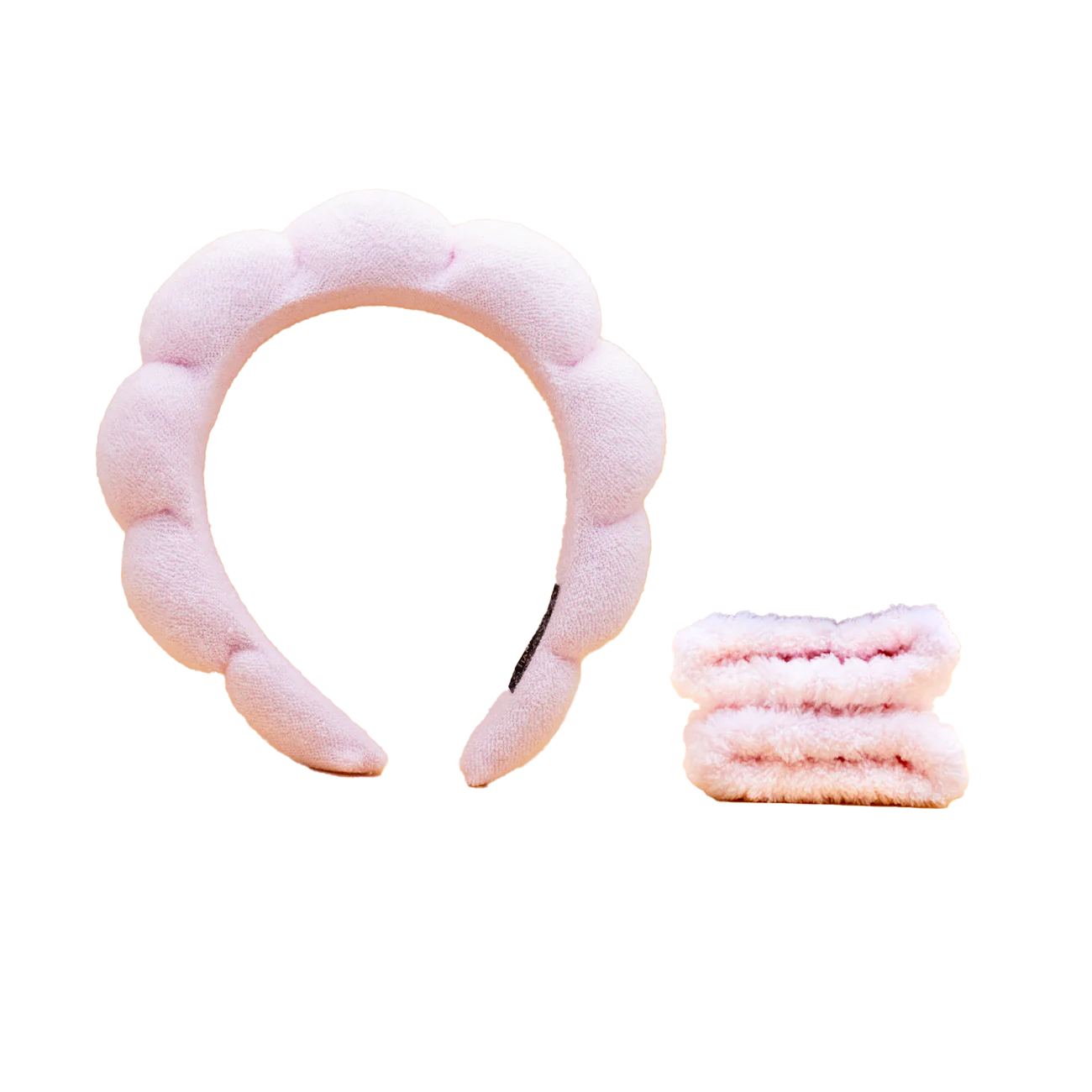 SIMPLY BELLA - Spa Headband & Wrist Bands Set – Soft, Handmade Comfort Pink