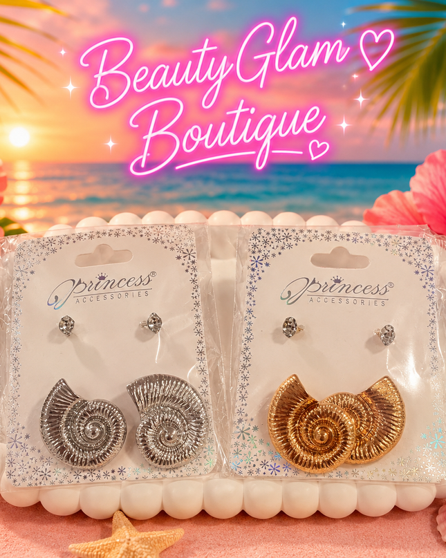 JOYERÍA FASHION - ARETES CARACOL Set de 2pc