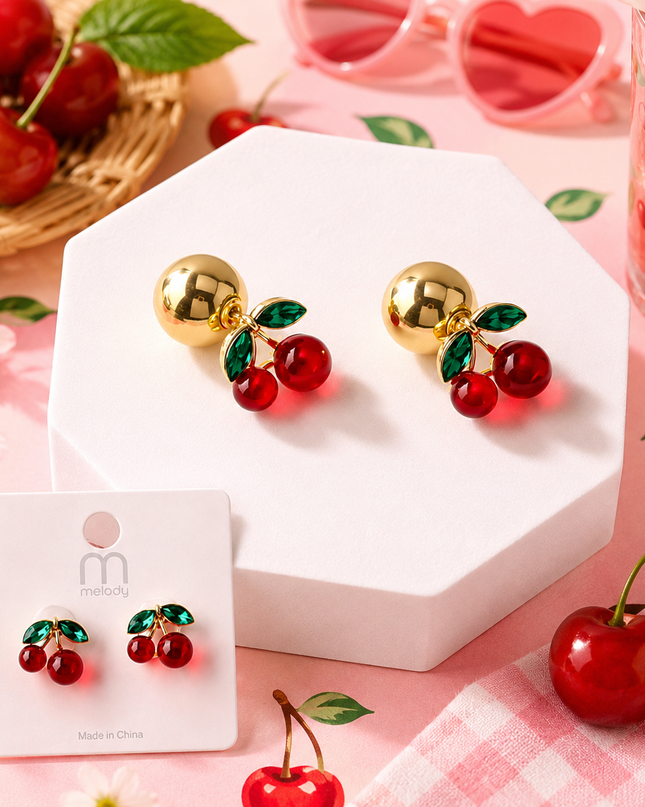 JOYERÍA FASHION - ARETES DE CHERRY 🍒