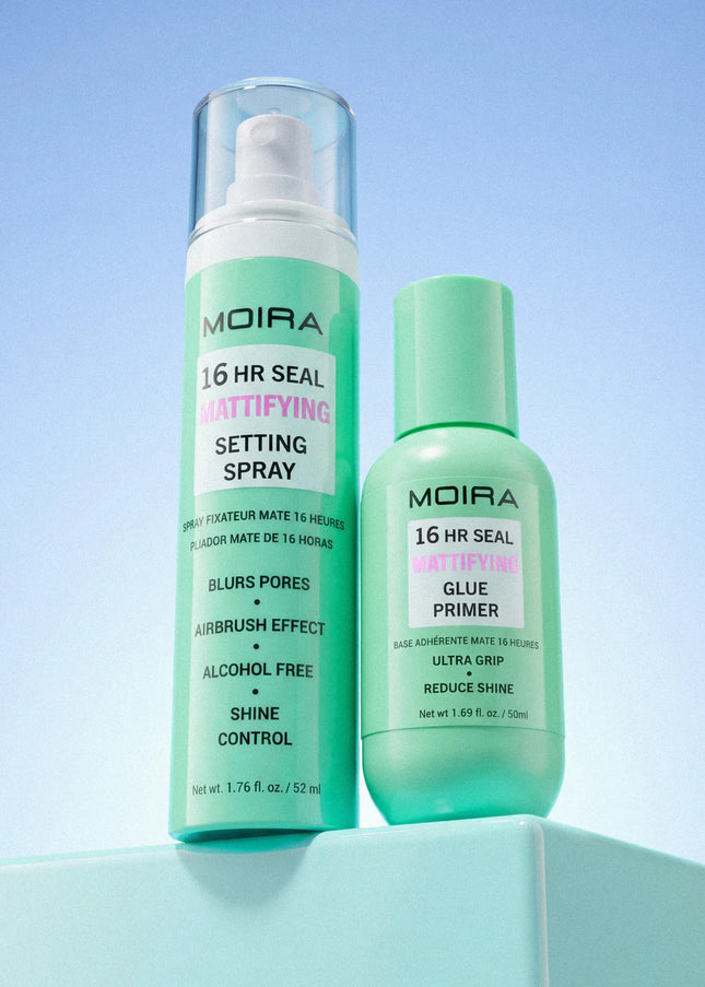 MOIRA - 16HR Seal Setting Spray Matte + Primer Matte (Duo Matificante) 💚