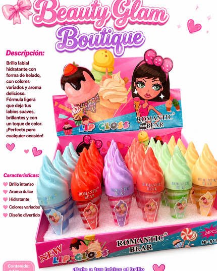 GIRLY’s - Lipgloss Glitter Barquilla 🍦