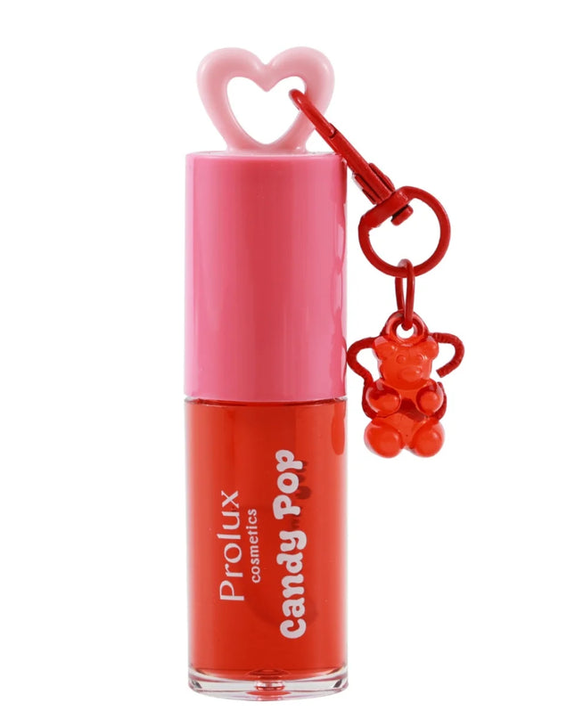 PROLUX - LIP GLOSS CANDY POP FRUTALES CON LLAVERO DE PERRITO 🍉🍓🍇