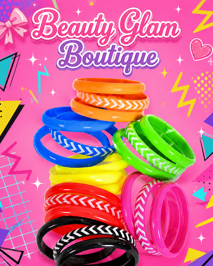 JOYERÍA FASHION - PULSERA DE LOS 80’ COLORIDAS (3pcs)🧡💚♥️🩷🖤💛💙