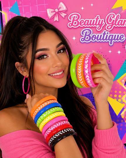 JOYERÍA FASHION - PULSERA DE LOS 80’ COLORIDAS (3pcs)🧡💚♥️🩷🖤💛💙