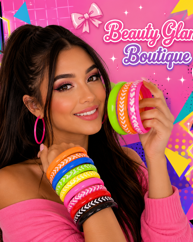JOYERÍA FASHION - PULSERA DE LOS 80’ COLORIDAS (3pcs)🧡💚♥️🩷🖤💛💙