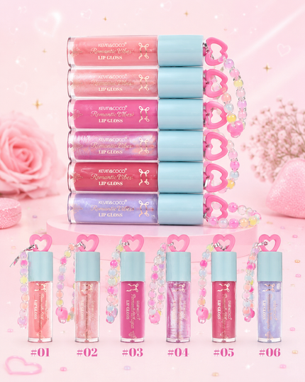 KEVIN AND COCO - WHISPER LIPGLOSS C/GLITTER CON PULSERA 💖✨