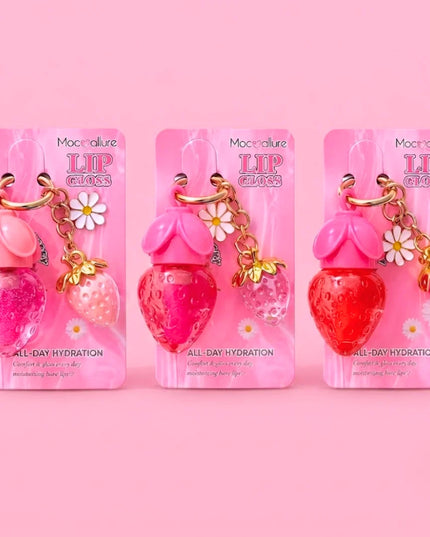 GIRLY’s - LIPGLOSS STRAWBERRY CON LLAVERO (GRANDE) 🍓